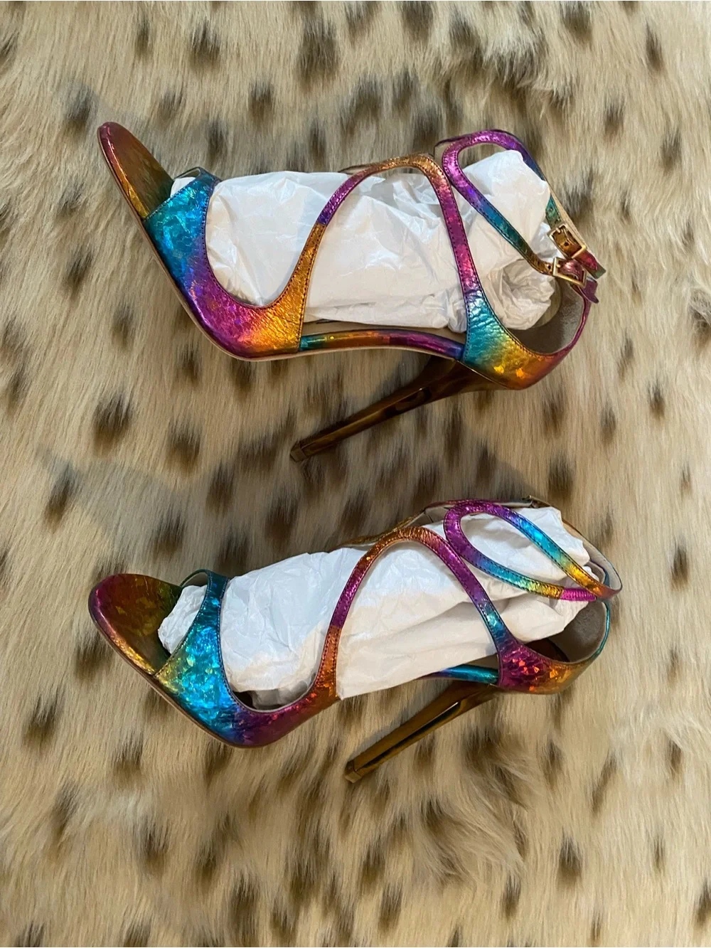 Rare Jimmy Choo Rainbow Panama Stiletto High Heels w Box - Picture 7 of 15